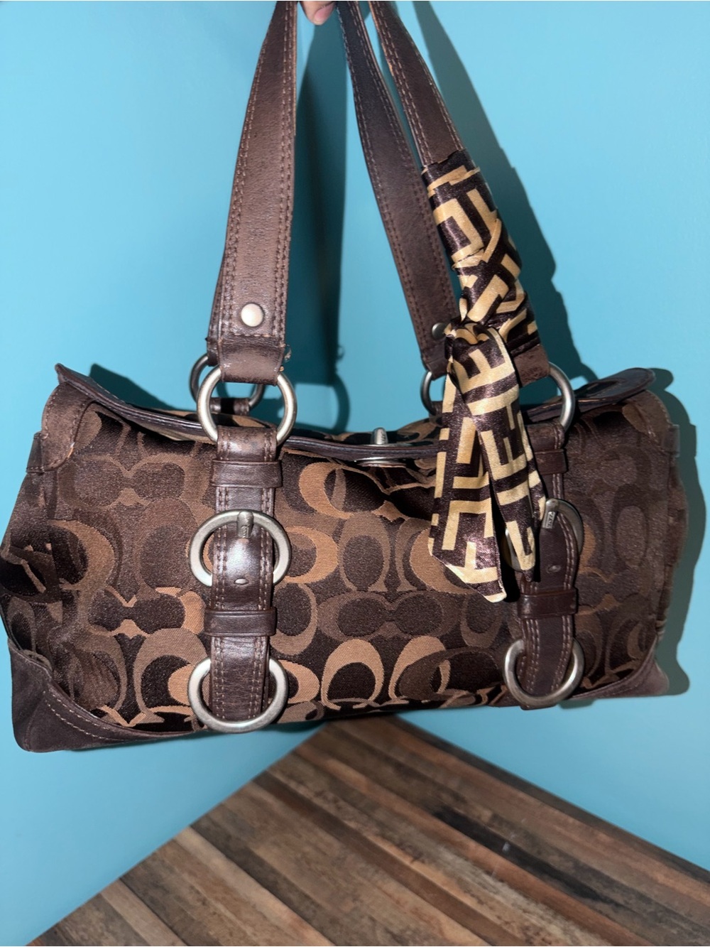 Coach Chelsea Optic Signature Satchel 10145